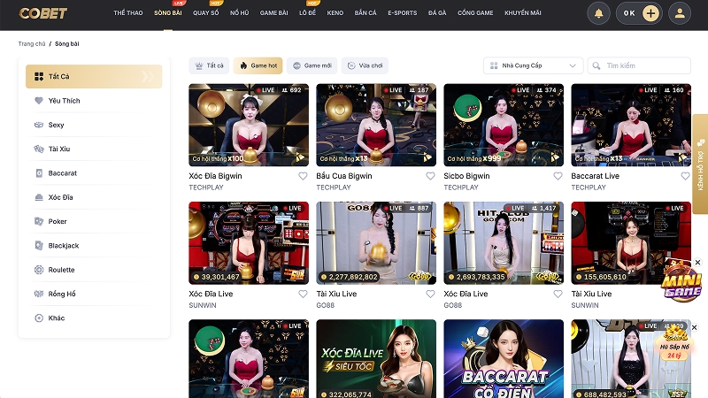 Các trò chơi Slot Game phong phú từ nhiều nhà cung cấp lớn